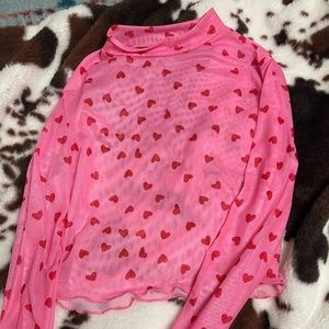 Pink mesh top